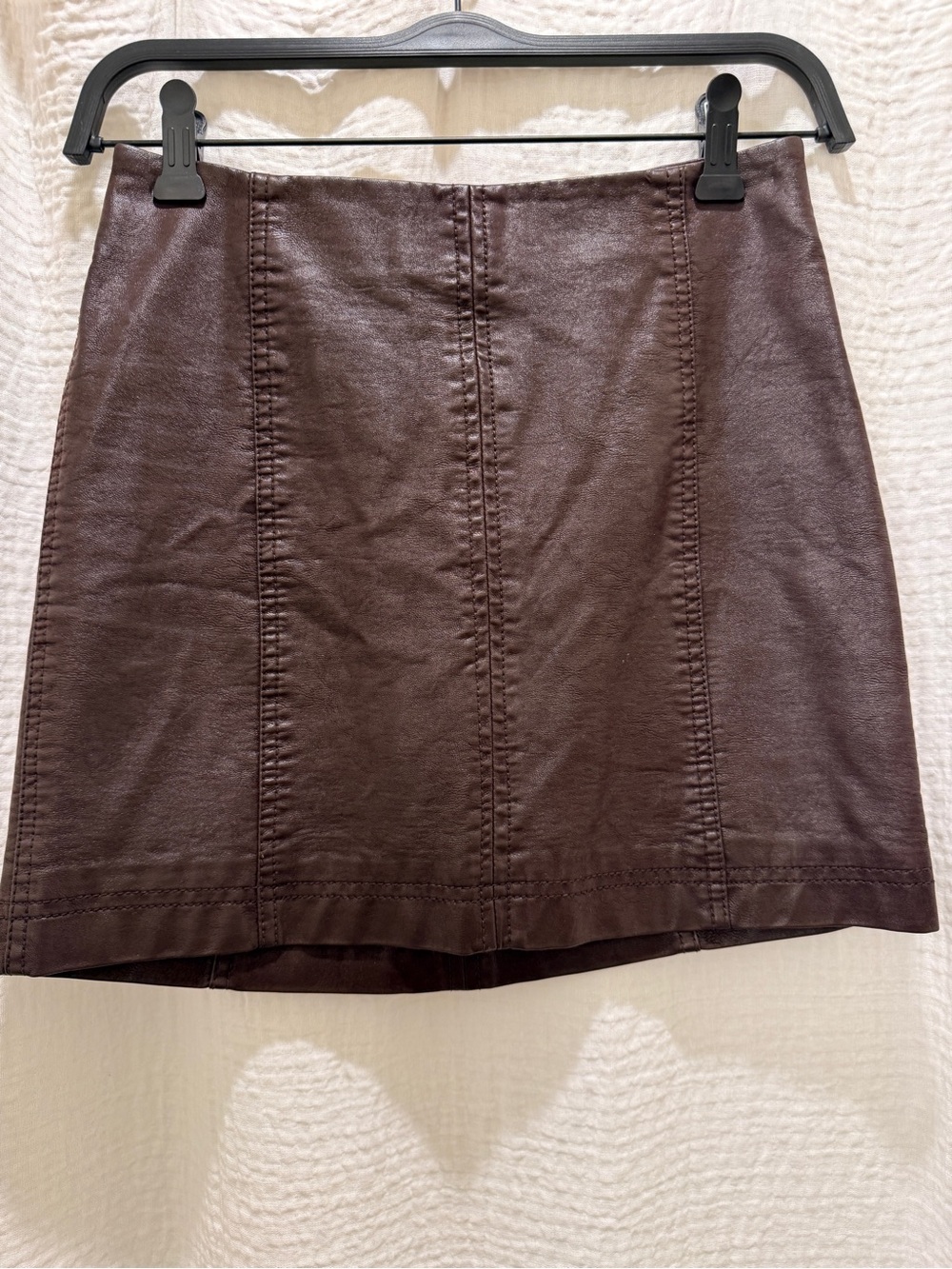 Free People Modern Femme Vegan Leather Mini Skirt Brown